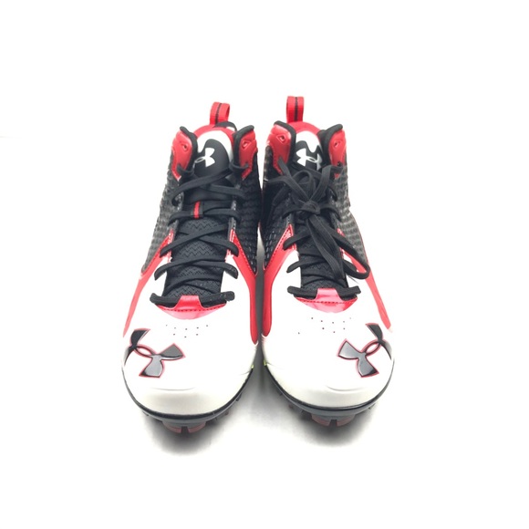 Under Armour Men’s UA Spine Cleats Red/Black/White - Picture 4 of 6